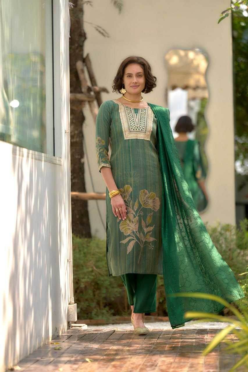 Tissue Designer Embroidered Kurti - MYLUXURY LANE ENTERPRISE